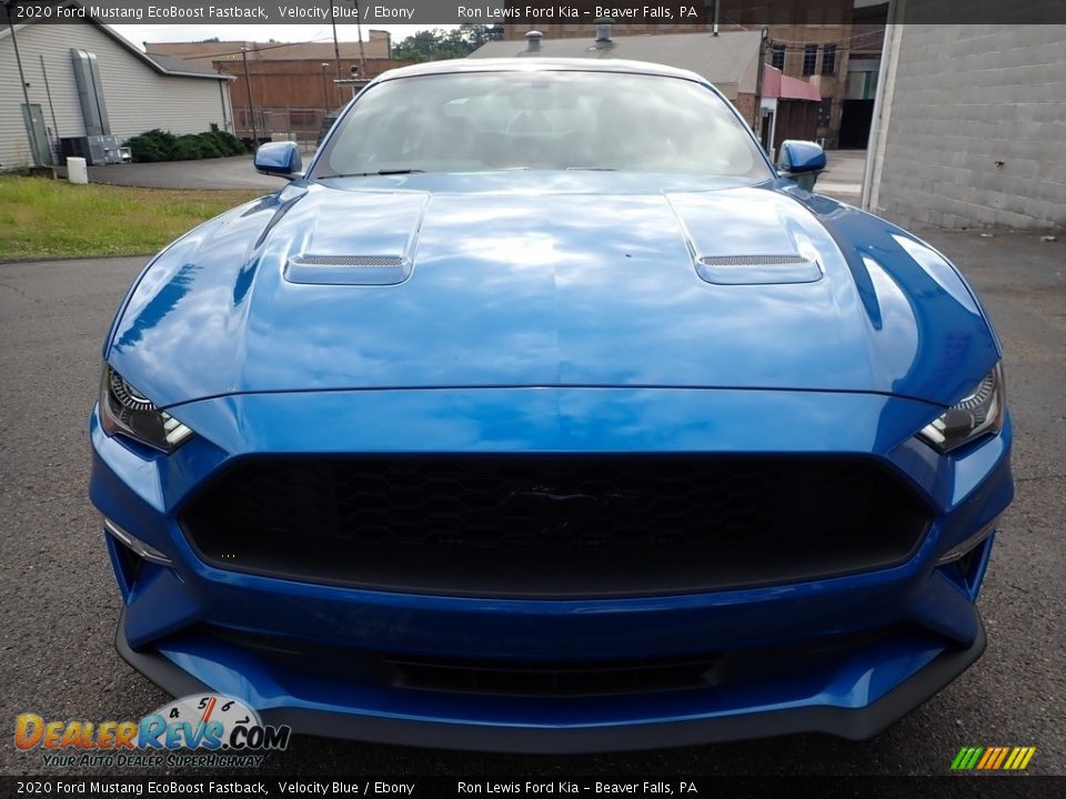2020 Ford Mustang EcoBoost Fastback Velocity Blue / Ebony Photo #7