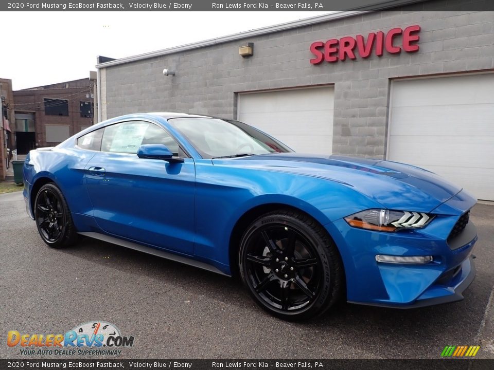 2020 Ford Mustang EcoBoost Fastback Velocity Blue / Ebony Photo #9