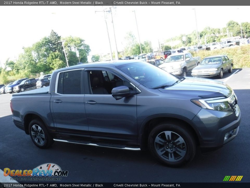 2017 Honda Ridgeline RTL-T AWD Modern Steel Metallic / Black Photo #9