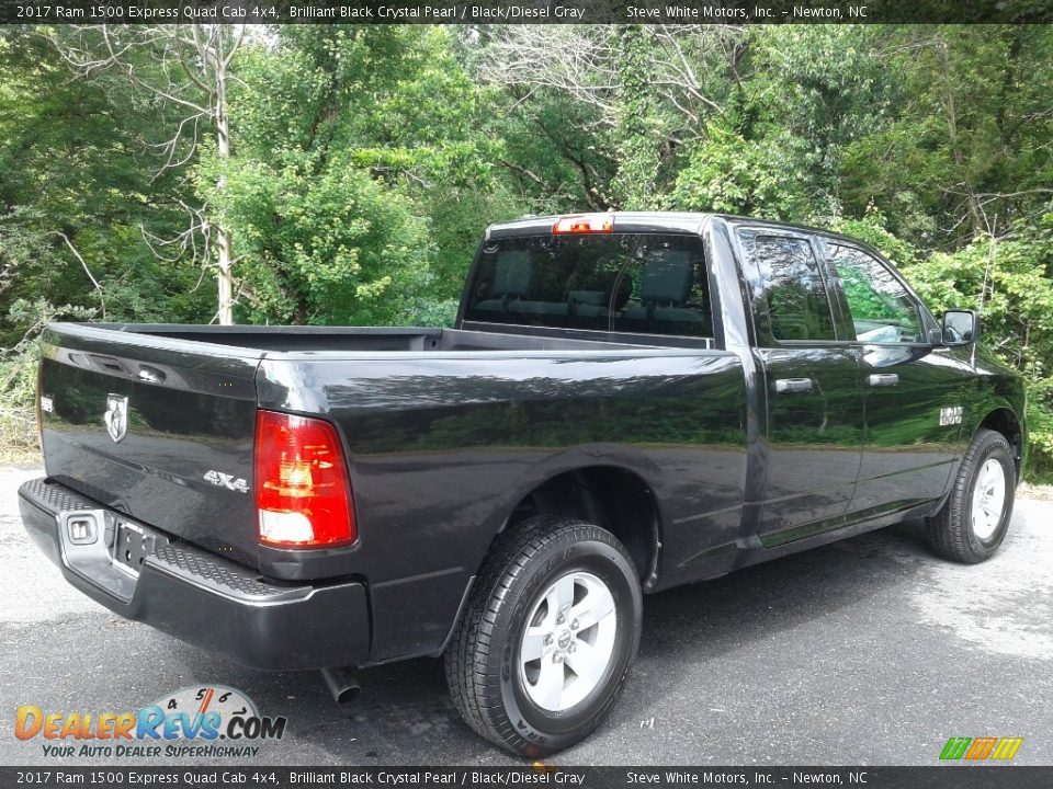 2017 Ram 1500 Express Quad Cab 4x4 Brilliant Black Crystal Pearl / Black/Diesel Gray Photo #6