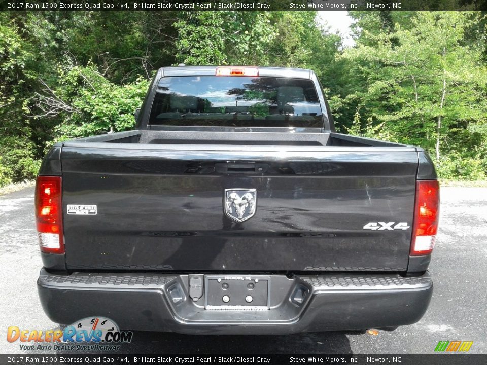2017 Ram 1500 Express Quad Cab 4x4 Brilliant Black Crystal Pearl / Black/Diesel Gray Photo #7