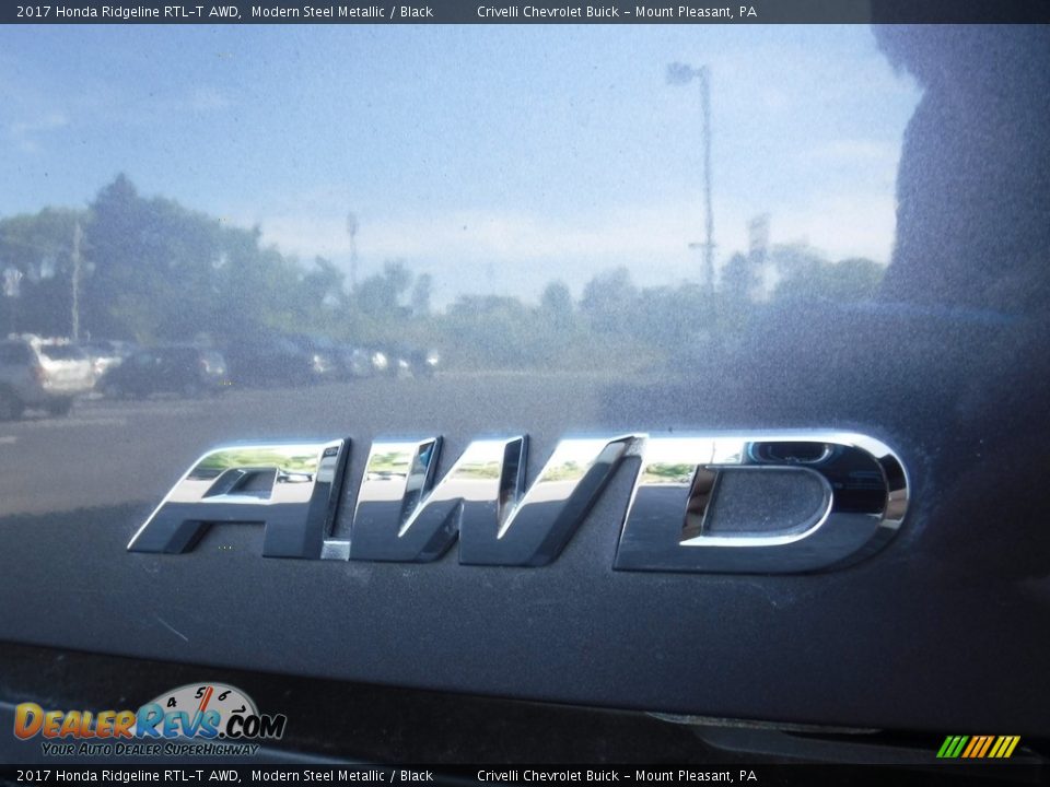 2017 Honda Ridgeline RTL-T AWD Modern Steel Metallic / Black Photo #11