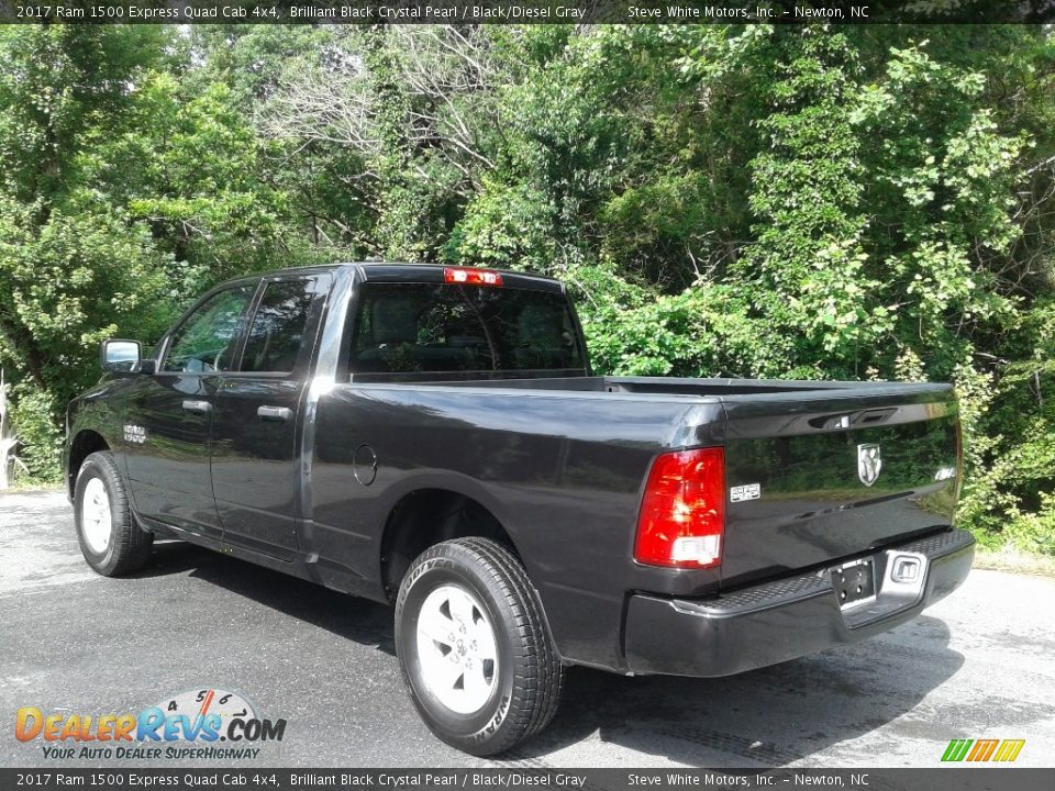 2017 Ram 1500 Express Quad Cab 4x4 Brilliant Black Crystal Pearl / Black/Diesel Gray Photo #9