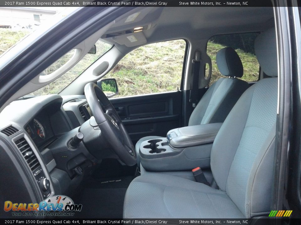 2017 Ram 1500 Express Quad Cab 4x4 Brilliant Black Crystal Pearl / Black/Diesel Gray Photo #11