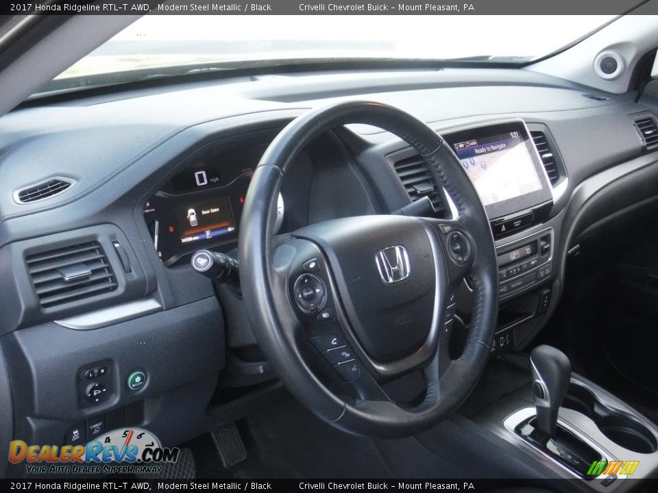 2017 Honda Ridgeline RTL-T AWD Modern Steel Metallic / Black Photo #17