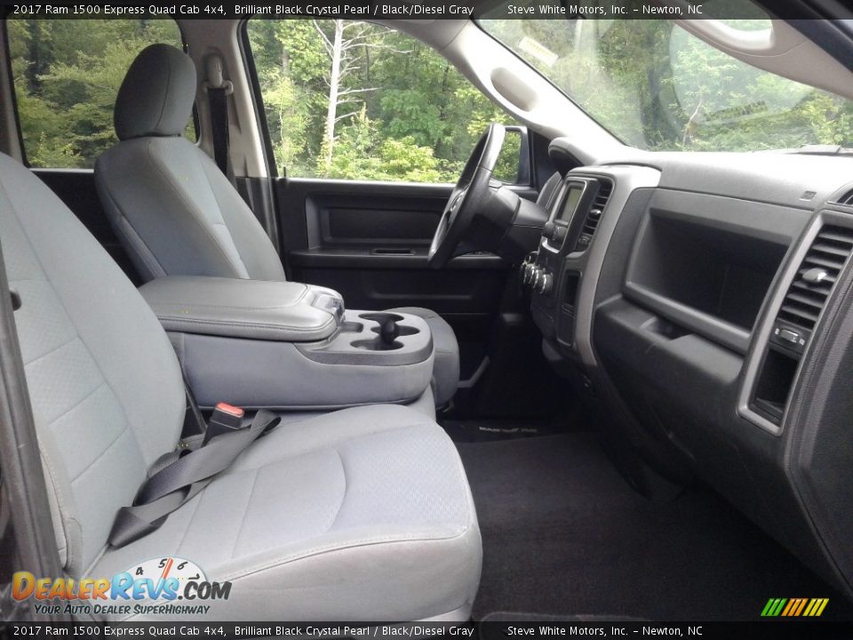 2017 Ram 1500 Express Quad Cab 4x4 Brilliant Black Crystal Pearl / Black/Diesel Gray Photo #15