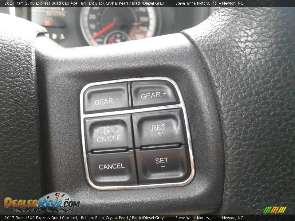2017 Ram 1500 Express Quad Cab 4x4 Brilliant Black Crystal Pearl / Black/Diesel Gray Photo #18