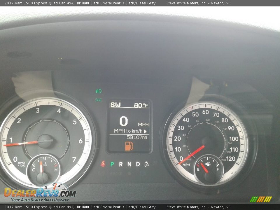 2017 Ram 1500 Express Quad Cab 4x4 Brilliant Black Crystal Pearl / Black/Diesel Gray Photo #19