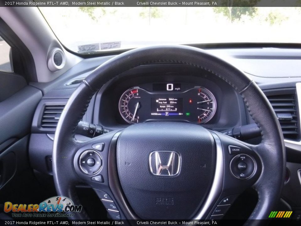 2017 Honda Ridgeline RTL-T AWD Modern Steel Metallic / Black Photo #23