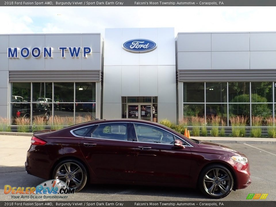 2018 Ford Fusion Sport AWD Burgundy Velvet / Sport Dark Earth Gray Photo #1