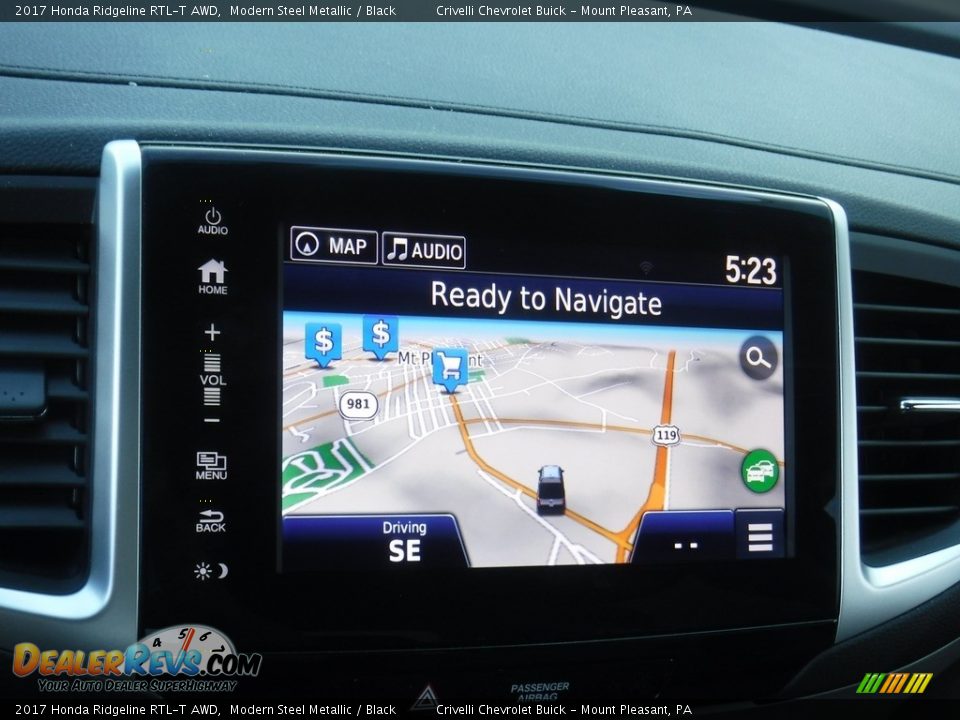 2017 Honda Ridgeline RTL-T AWD Modern Steel Metallic / Black Photo #27