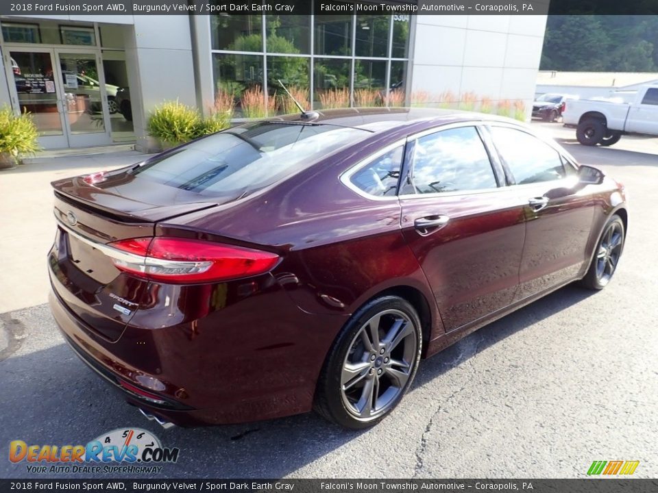 2018 Ford Fusion Sport AWD Burgundy Velvet / Sport Dark Earth Gray Photo #2