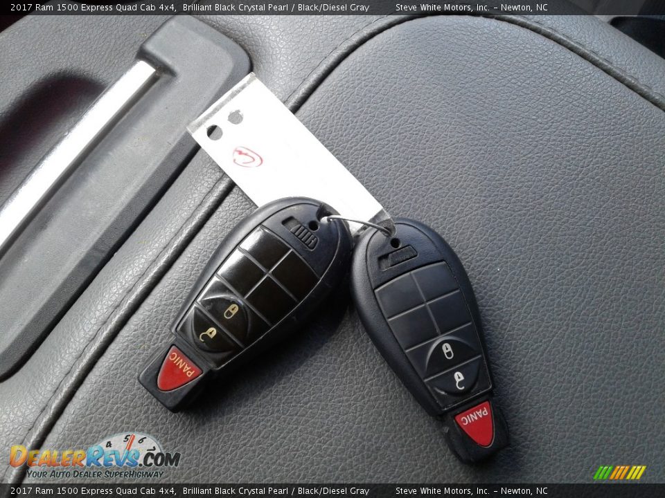 2017 Ram 1500 Express Quad Cab 4x4 Brilliant Black Crystal Pearl / Black/Diesel Gray Photo #25