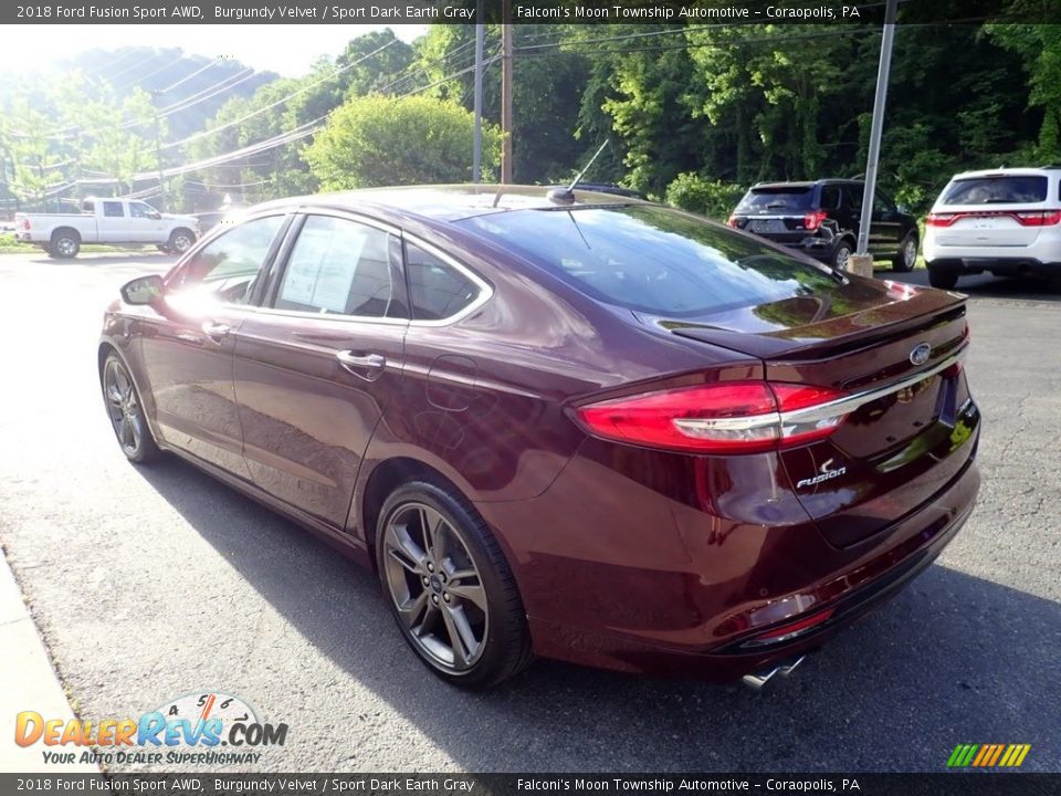 2018 Ford Fusion Sport AWD Burgundy Velvet / Sport Dark Earth Gray Photo #5