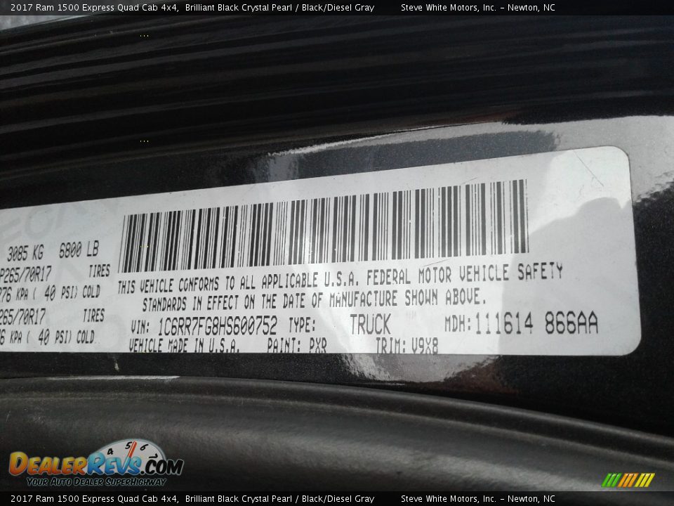 2017 Ram 1500 Express Quad Cab 4x4 Brilliant Black Crystal Pearl / Black/Diesel Gray Photo #26