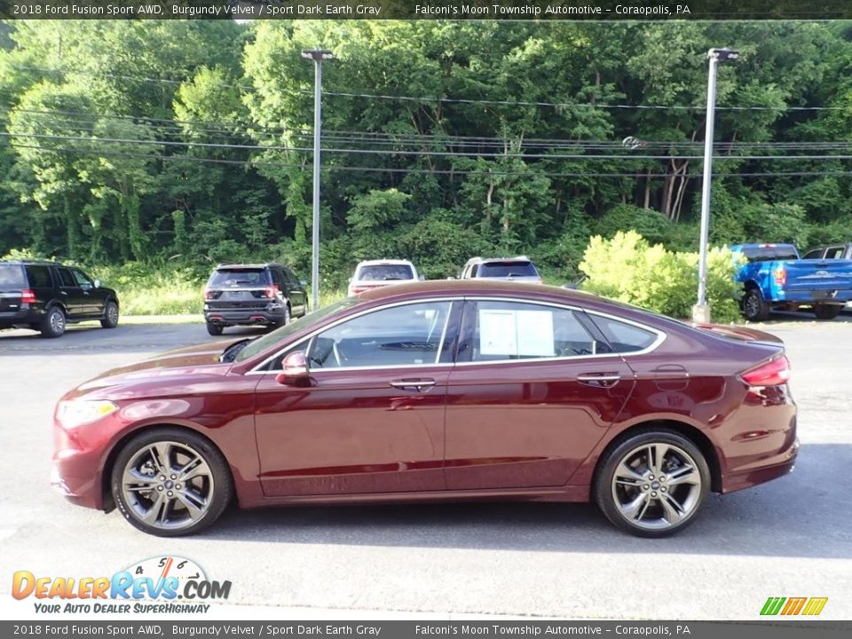 2018 Ford Fusion Sport AWD Burgundy Velvet / Sport Dark Earth Gray Photo #6