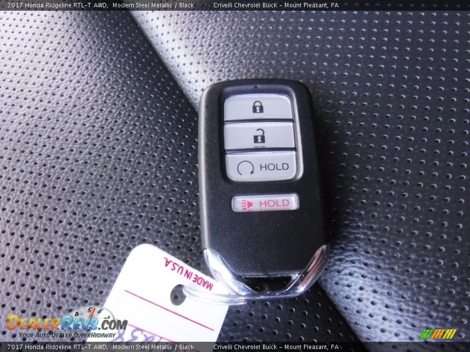 2017 Honda Ridgeline RTL-T AWD Modern Steel Metallic / Black Photo #33