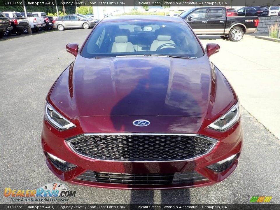 2018 Ford Fusion Sport AWD Burgundy Velvet / Sport Dark Earth Gray Photo #8