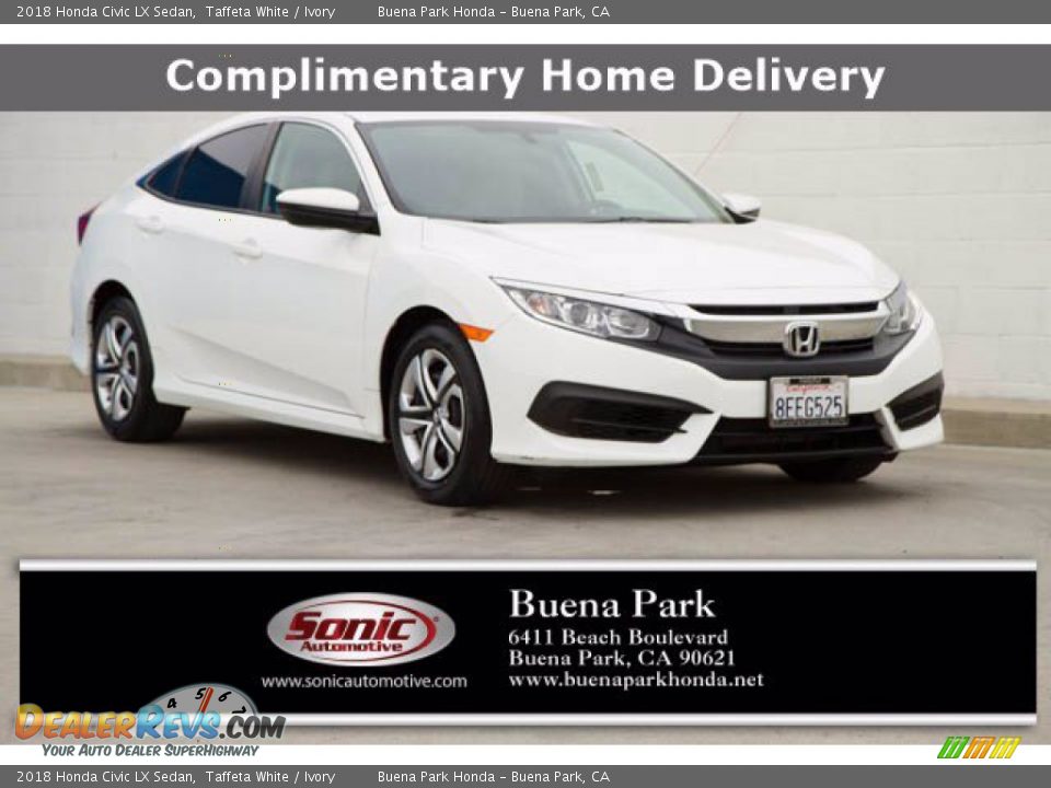 2018 Honda Civic LX Sedan Taffeta White / Ivory Photo #1