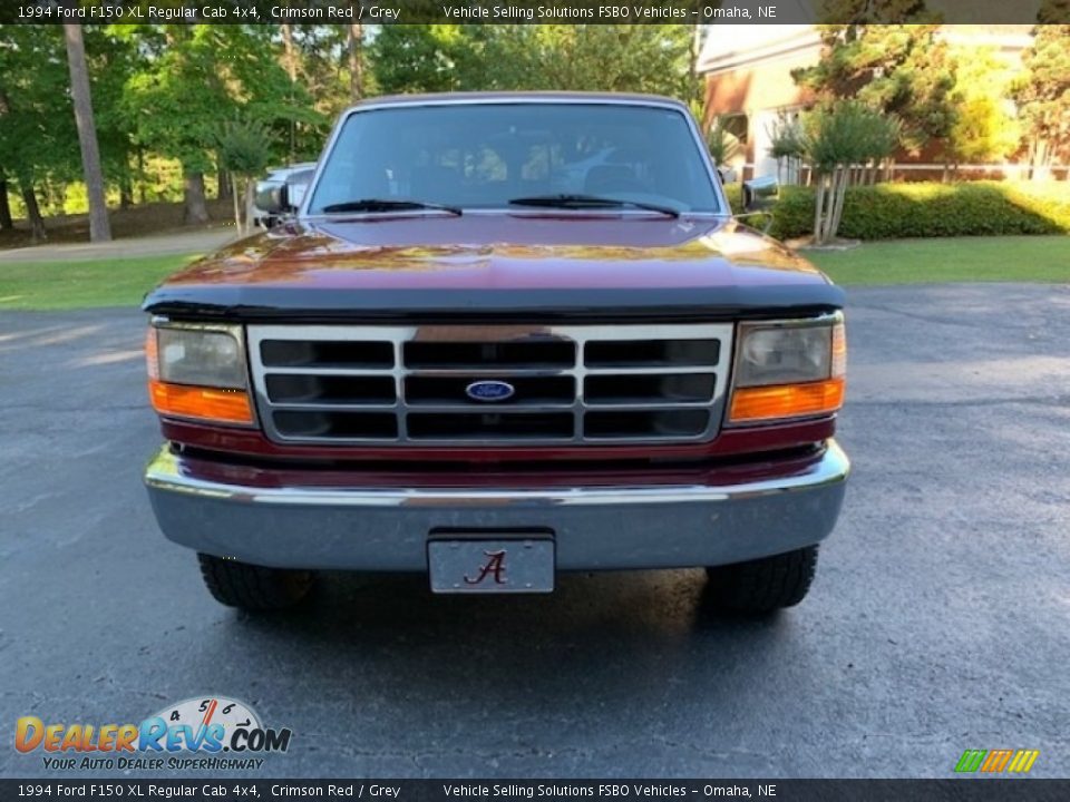 1994 Ford F150 XL Regular Cab 4x4 Crimson Red / Grey Photo #6