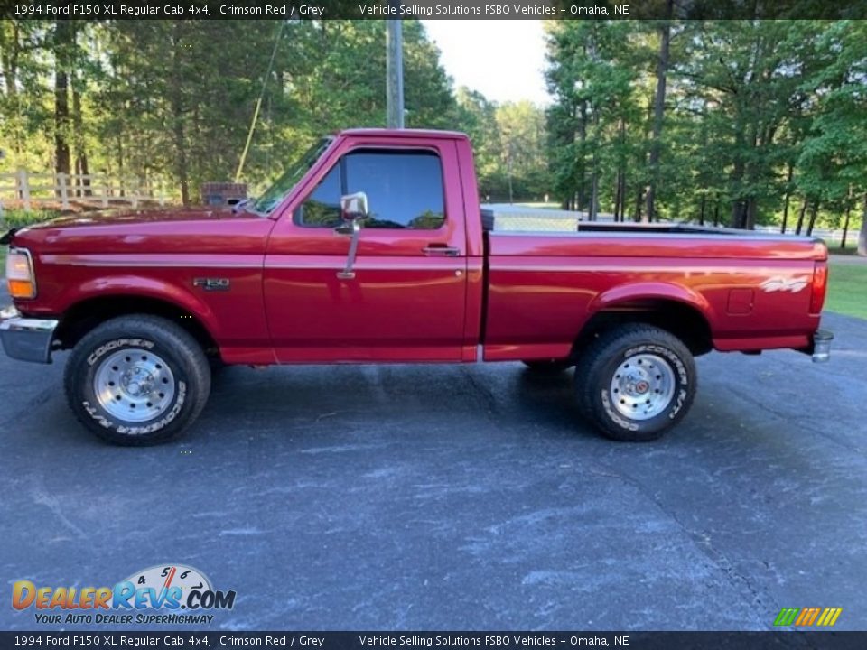 Crimson Red 1994 Ford F150 XL Regular Cab 4x4 Photo #7