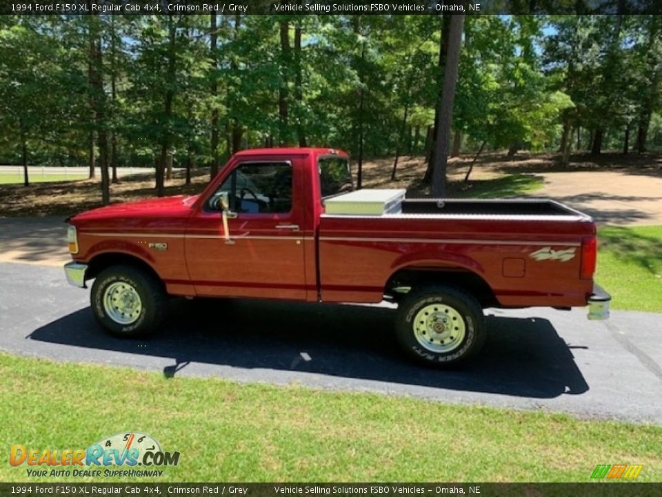 Crimson Red 1994 Ford F150 XL Regular Cab 4x4 Photo #8