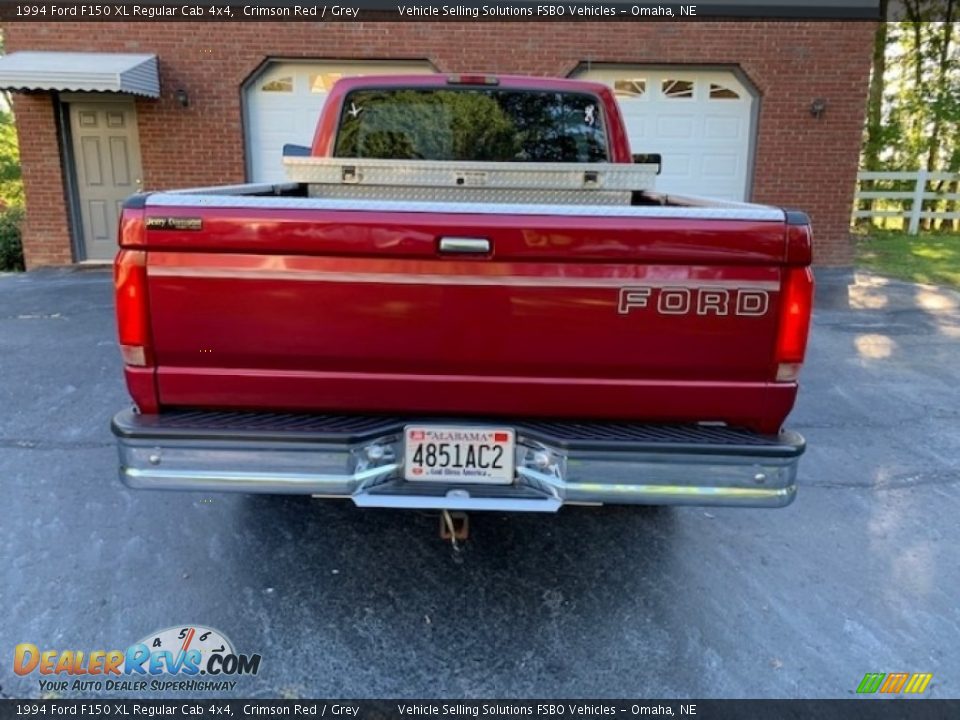 1994 Ford F150 XL Regular Cab 4x4 Crimson Red / Grey Photo #11