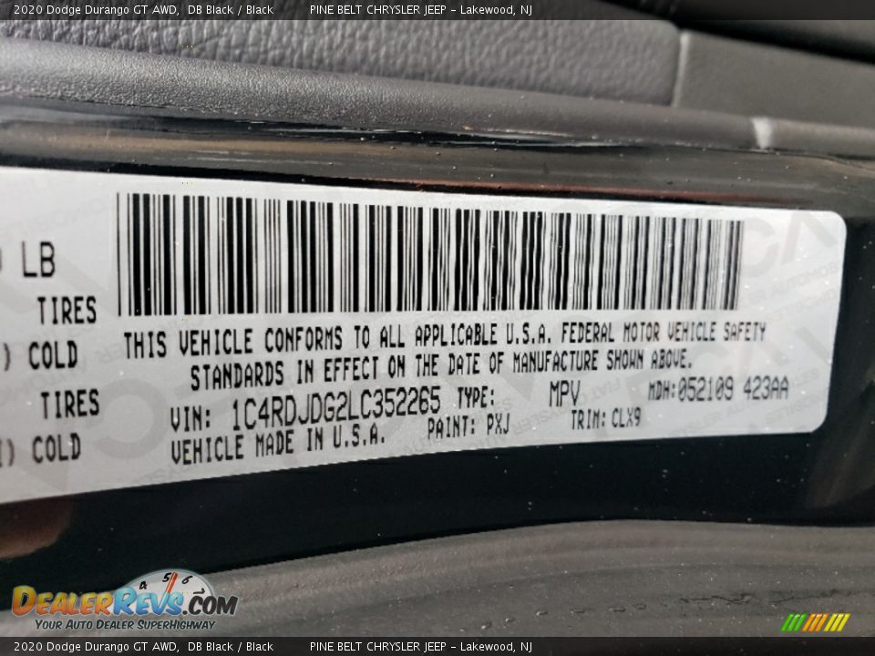 2020 Dodge Durango GT AWD DB Black / Black Photo #13