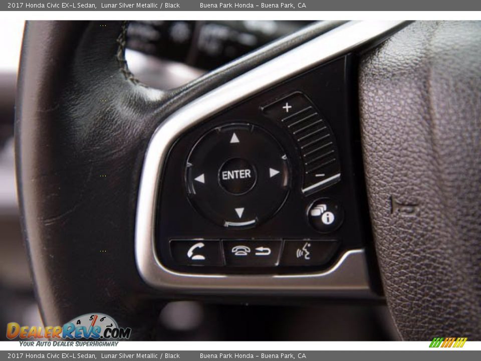 2017 Honda Civic EX-L Sedan Lunar Silver Metallic / Black Photo #14