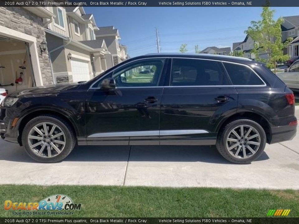 2018 Audi Q7 2.0 TFSI Premium Plus quattro Orca Black Metallic / Rock Gray Photo #1