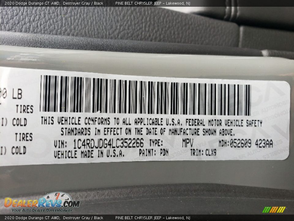 2020 Dodge Durango GT AWD Destroyer Gray / Black Photo #13