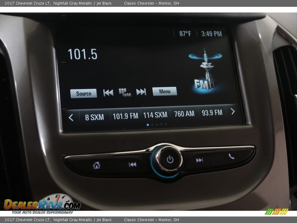 2017 Chevrolet Cruze LT Nightfall Gray Metallic / Jet Black Photo #11