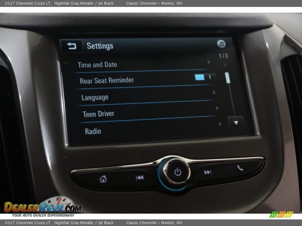 2017 Chevrolet Cruze LT Nightfall Gray Metallic / Jet Black Photo #13