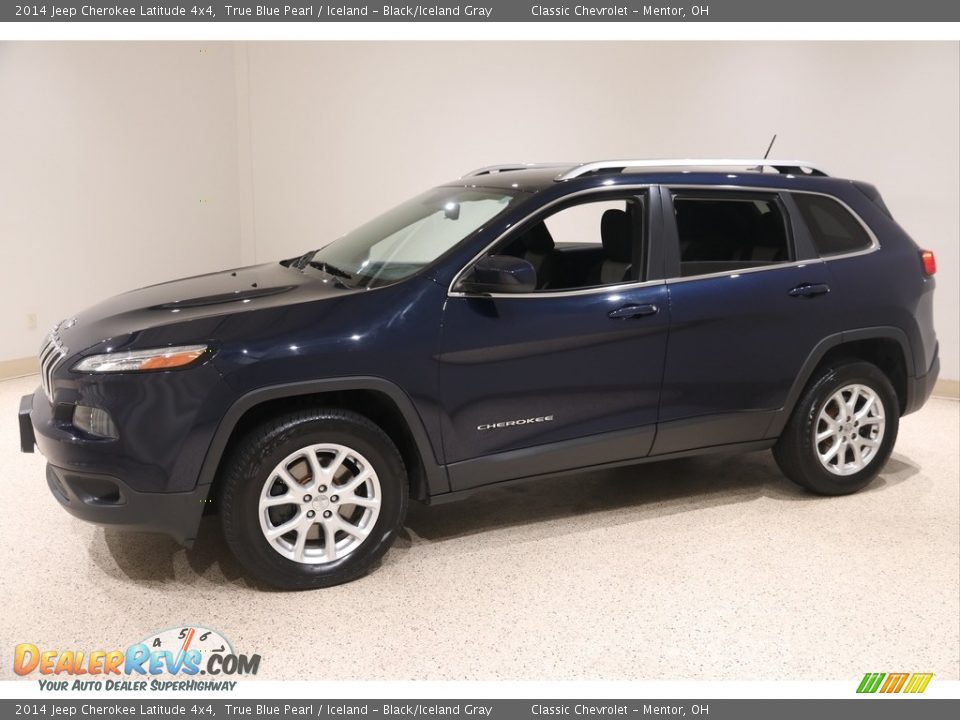 2014 Jeep Cherokee Latitude 4x4 True Blue Pearl / Iceland - Black/Iceland Gray Photo #3