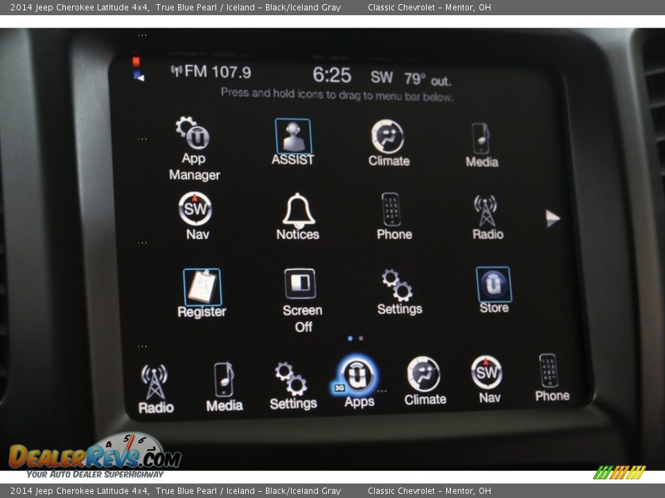 2014 Jeep Cherokee Latitude 4x4 True Blue Pearl / Iceland - Black/Iceland Gray Photo #10