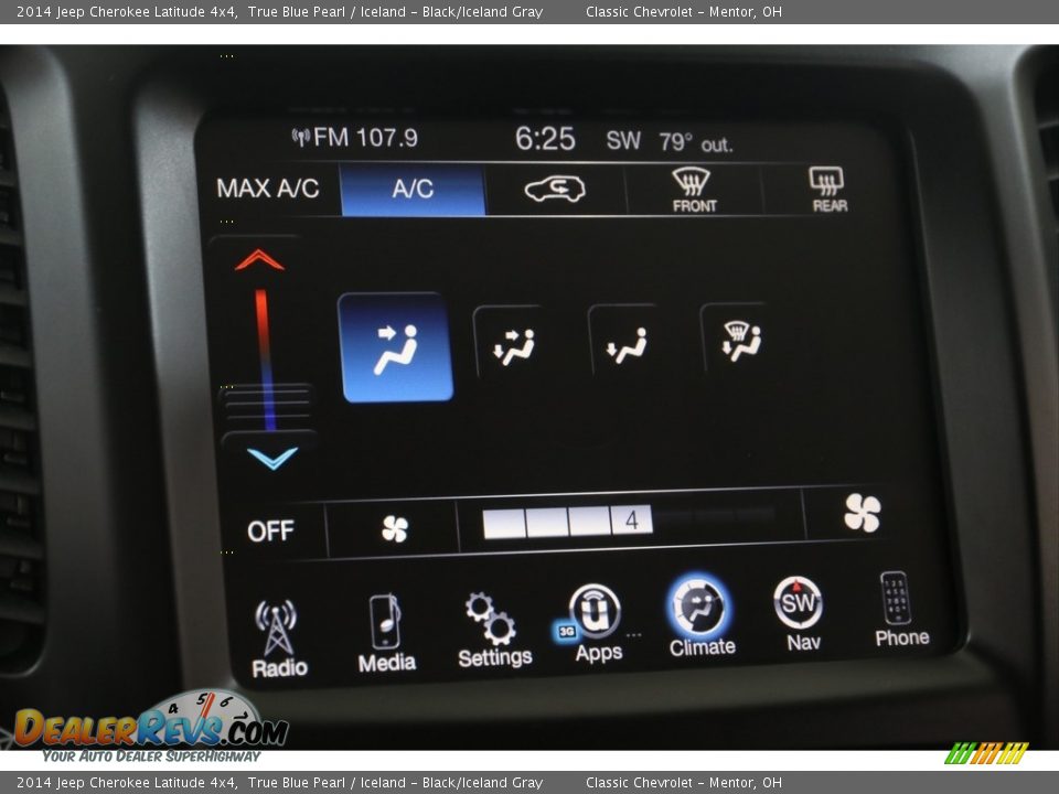 2014 Jeep Cherokee Latitude 4x4 True Blue Pearl / Iceland - Black/Iceland Gray Photo #12