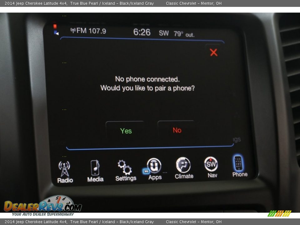 2014 Jeep Cherokee Latitude 4x4 True Blue Pearl / Iceland - Black/Iceland Gray Photo #14