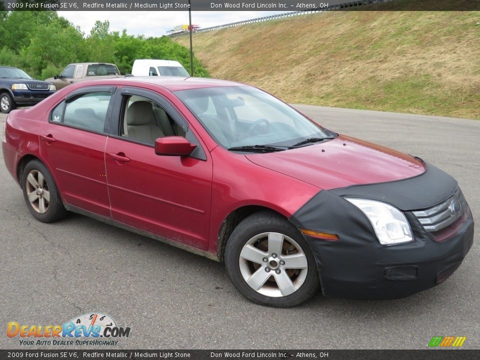2009 Ford Fusion SE V6 Redfire Metallic / Medium Light Stone Photo #2