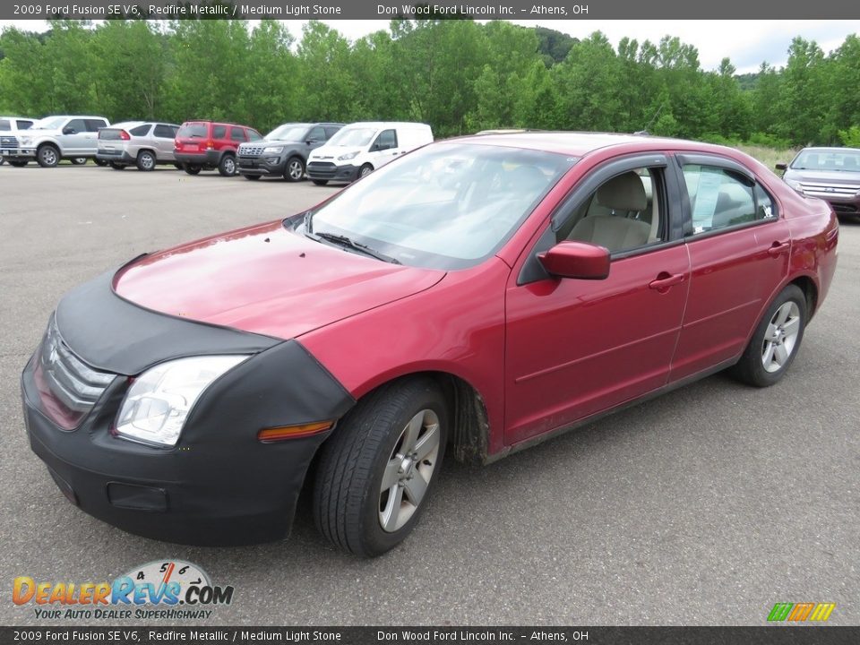 2009 Ford Fusion SE V6 Redfire Metallic / Medium Light Stone Photo #5