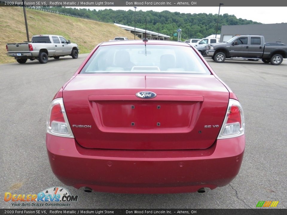 2009 Ford Fusion SE V6 Redfire Metallic / Medium Light Stone Photo #9