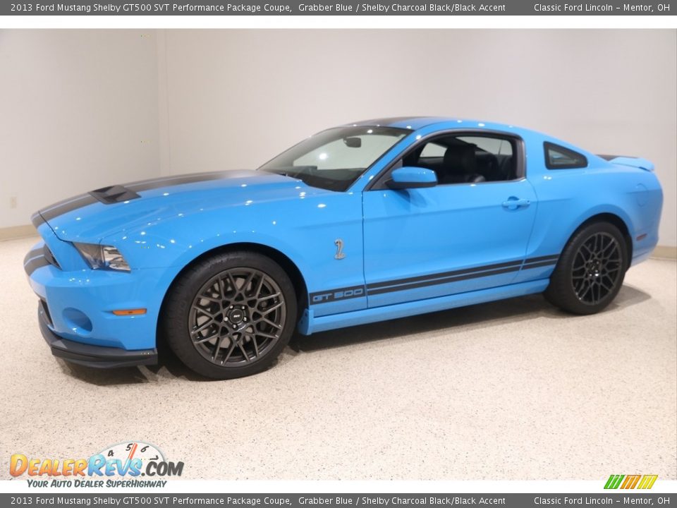 2013 Ford Mustang Shelby GT500 SVT Performance Package Coupe Grabber Blue / Shelby Charcoal Black/Black Accent Photo #3