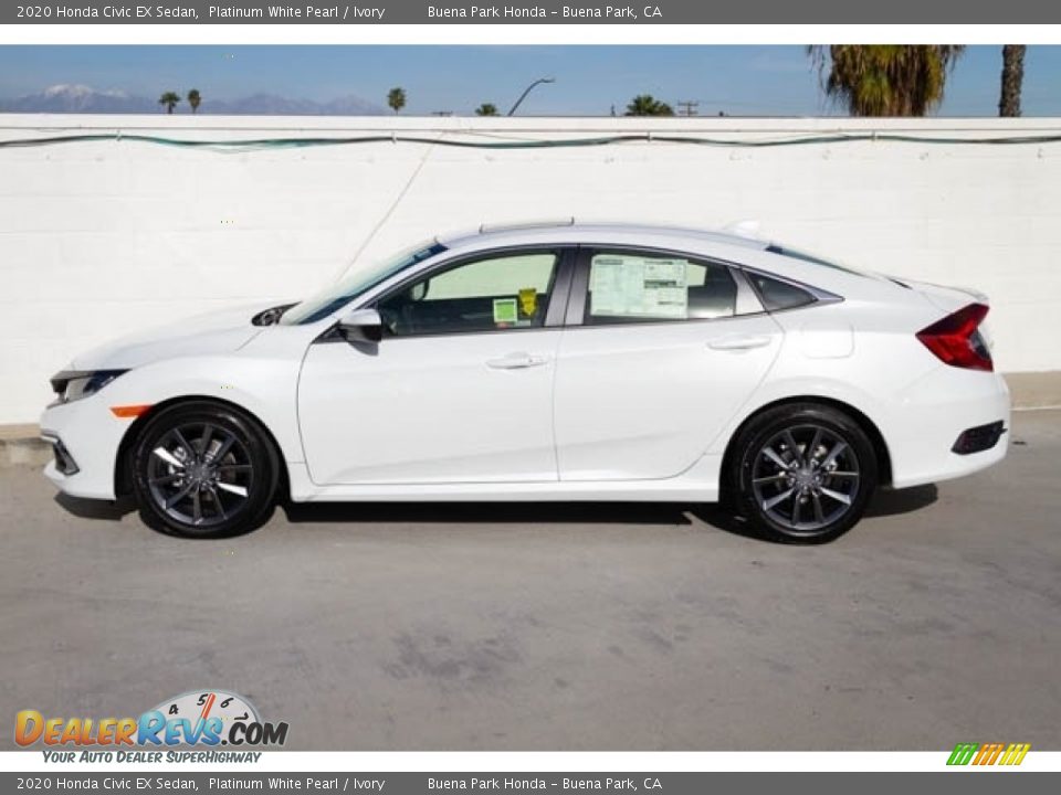2020 Honda Civic EX Sedan Platinum White Pearl / Ivory Photo #5