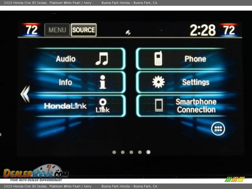 2020 Honda Civic EX Sedan Platinum White Pearl / Ivory Photo #34