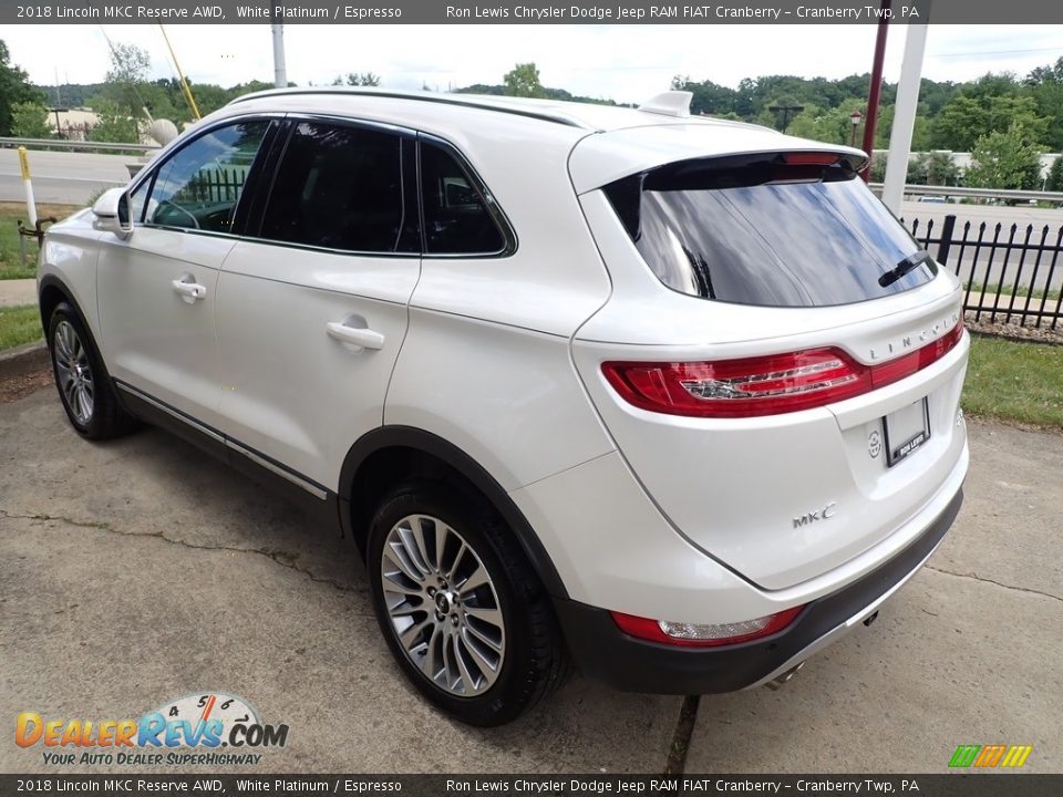 2018 Lincoln MKC Reserve AWD White Platinum / Espresso Photo #4