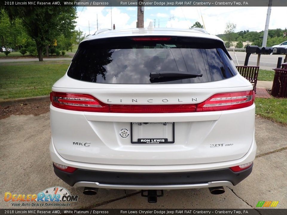 2018 Lincoln MKC Reserve AWD White Platinum / Espresso Photo #5