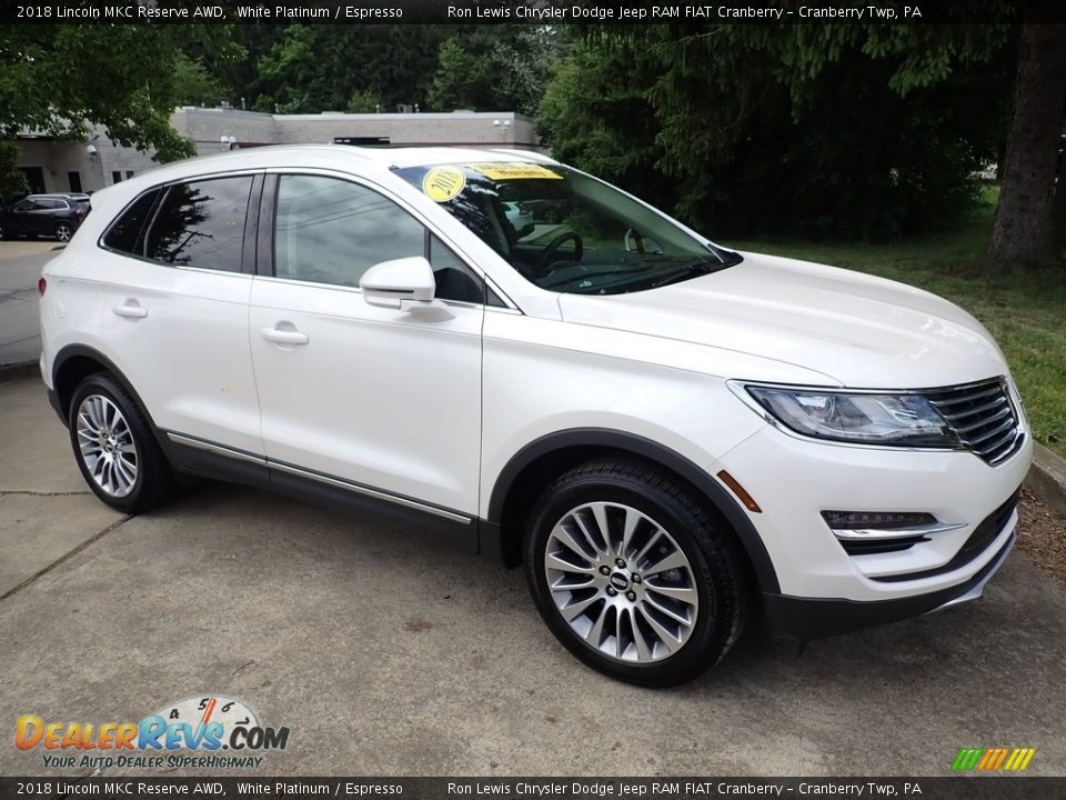 2018 Lincoln MKC Reserve AWD White Platinum / Espresso Photo #7