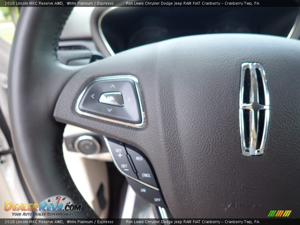 2018 Lincoln MKC Reserve AWD White Platinum / Espresso Photo #20