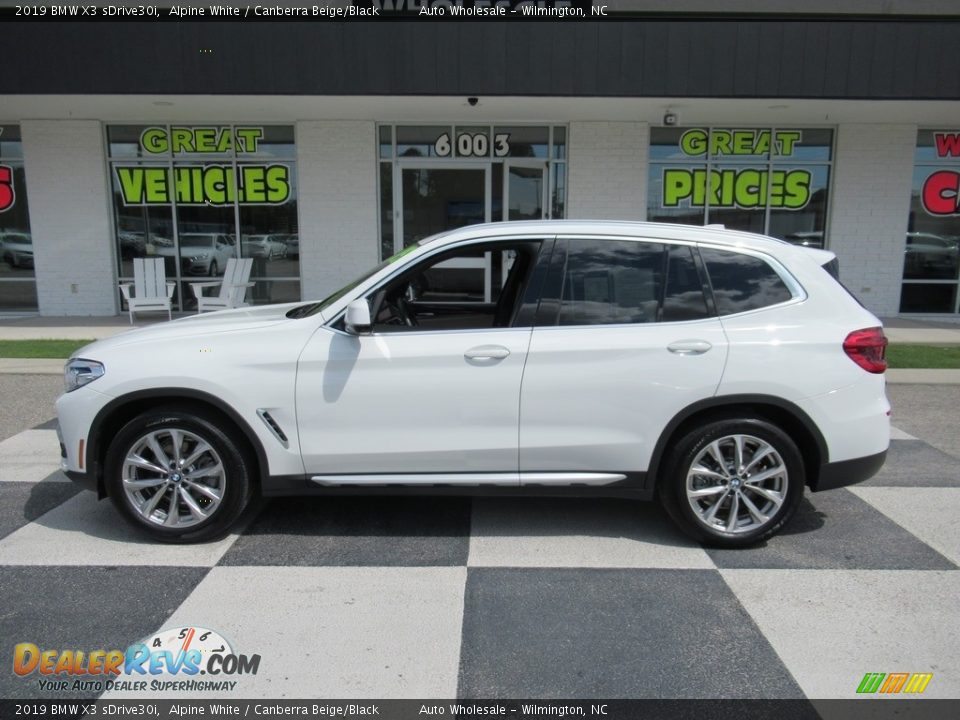 2019 BMW X3 sDrive30i Alpine White / Canberra Beige/Black Photo #1