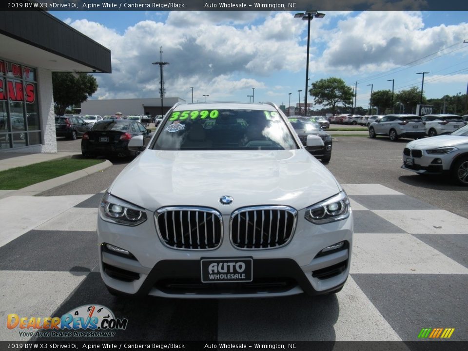 2019 BMW X3 sDrive30i Alpine White / Canberra Beige/Black Photo #2