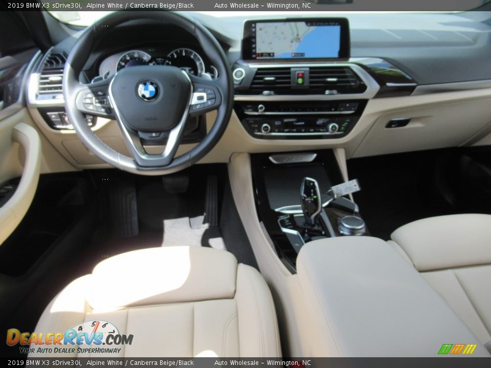 2019 BMW X3 sDrive30i Alpine White / Canberra Beige/Black Photo #14